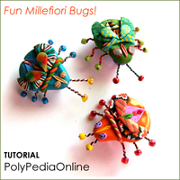 polypediaonline - polymer clay millefiori fun bugs tutorial